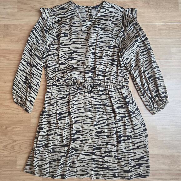 NWT Rails Womens Ora Mini Dress Large Ruffle Balloon Sleeve Satin Boho Peasant - Picture 2 of 12